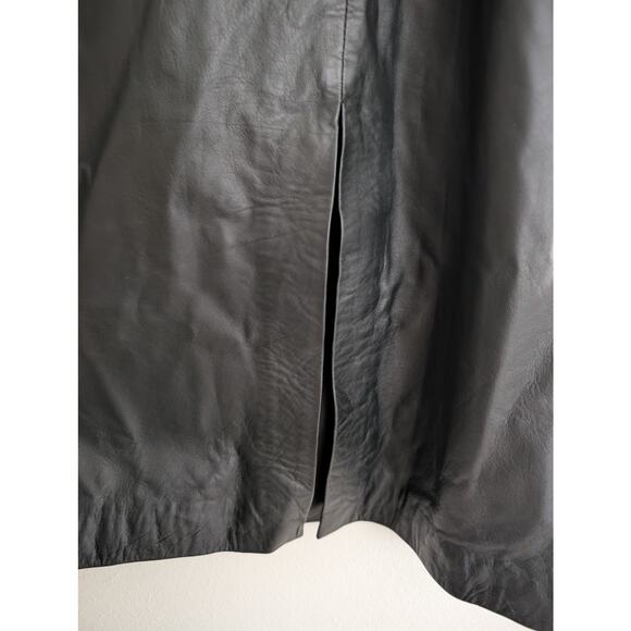 8 by YOOX Italian Leather Pencil Mid-Long Dress Black IT Size 40 US Size 4 Small - Picture 9 of 12